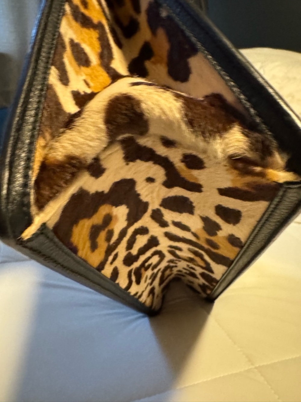 Dior Leopard Print Satchel in Black and Brown - Picture 7 of 12